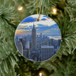 Später Nachmittag NYC Skyline als Sonnenuntergang Keramik Ornament