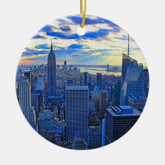 Später Nachmittag NYC Skyline als Sonnenuntergang Keramikornament