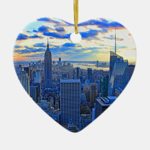 Später Nachmittag NYC Skyline als Sonnenuntergang  Keramikornament