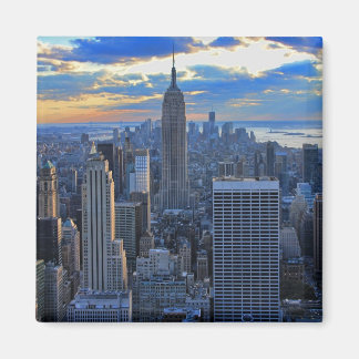 Später Nachmittag NYC Skyline als Sonnenuntergang Magnet