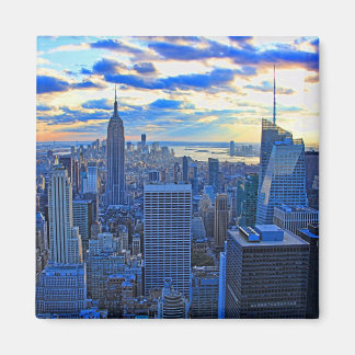 Später Nachmittag NYC Skyline als Sonnenuntergang Magnet