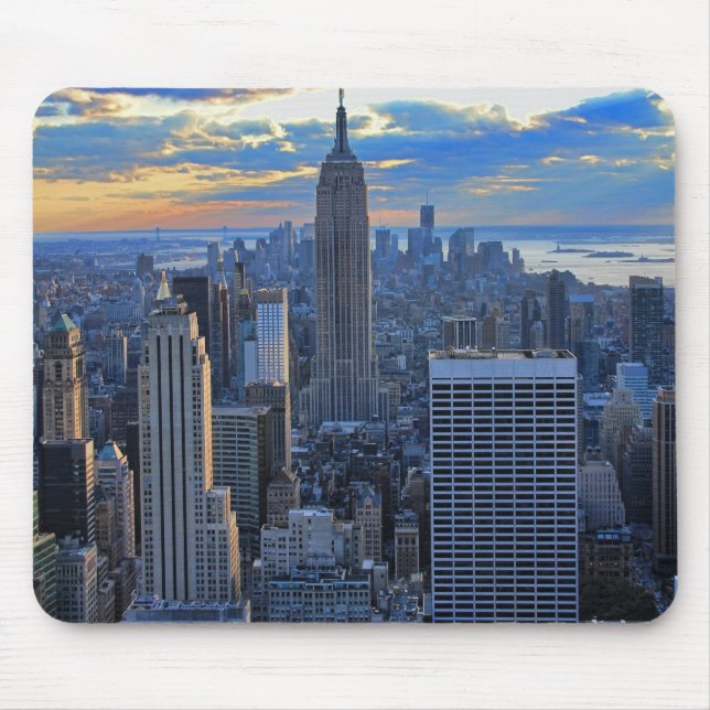 Später Nachmittag NYC Skyline als Sonnenuntergang  Mousepad (Vorne)