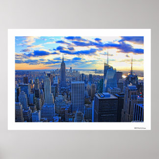 Später Nachmittag NYC Skyline als Sonnenuntergang  Poster