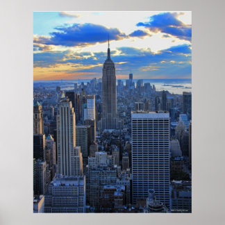 Später Nachmittag NYC Skyline als Sonnenuntergang  Poster