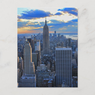 Später Nachmittag NYC Skyline als Sonnenuntergang Postkarte