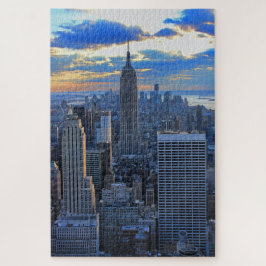 Später Nachmittag NYC Skyline als Sonnenuntergang Puzzle