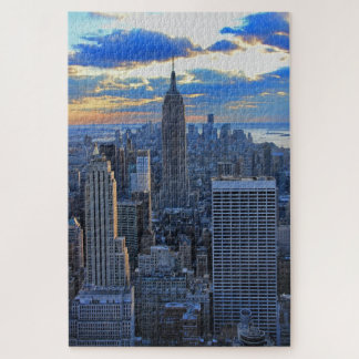 Später Nachmittag NYC Skyline als Sonnenuntergang Puzzle