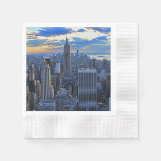 Später Nachmittag NYC Skyline als Sonnenuntergang Serviette