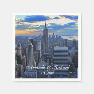 Später Nachmittag NYC Skyline als Sonnenuntergang  Serviette