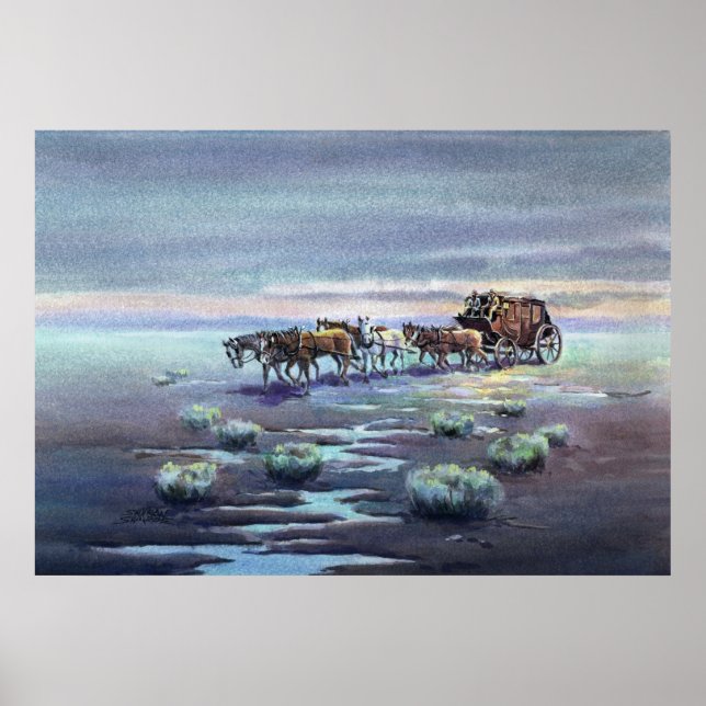 SPÄTER NACHMITTAG STAGECOACH VON SHARON SHARPE POSTER (Vorne)