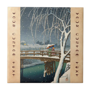 Später Schnee entlang Edo-Fluss hasui kawase Fliese