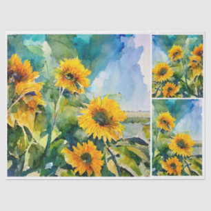 Später Sommer Sonnenblumen Seidenpapier