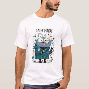 Später Vielleicht Lustiges Faules Alien Charakter T-Shirt