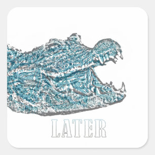Spätere Alligator Quadratischer Aufkleber