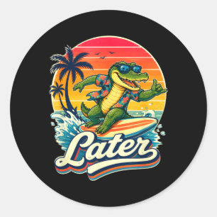 Späterer Alligator Runder Aufkleber