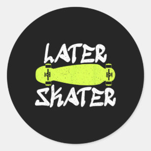 Späterer Skater Skater Skateboarder Runder Aufkleber