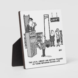 Spätes Bibliothekbuch. Schwere Strafe. Funny Fotoplatte