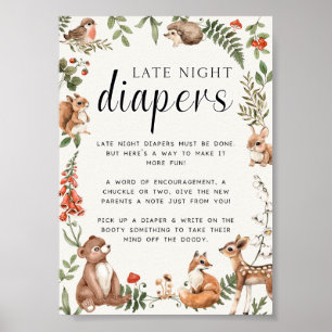 Spätes Night Diapers Baby Showspiel Poster