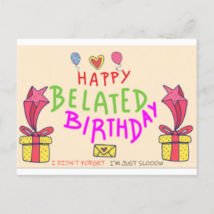 spätgeborener Geburtstag Postkarte