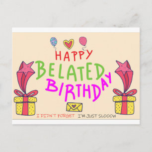 spätgeborener Geburtstag Postkarte