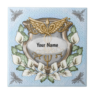 Spath-Lilien-Schild-Caduceus Fliese