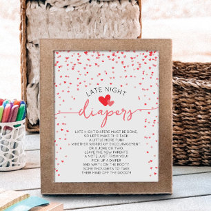 Spätnachts Windeln Baby Duschsignatur Digital Prin Poster