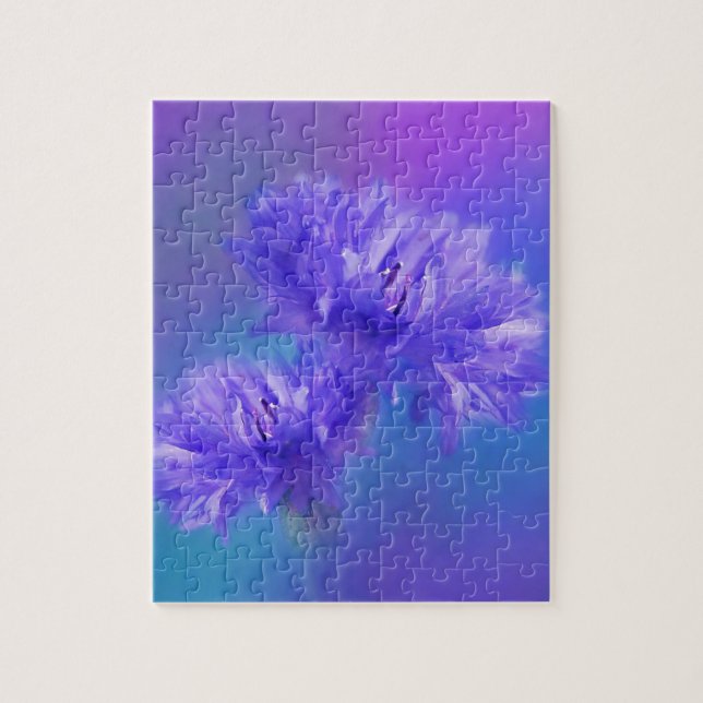 Spätsommer-Blumenflora blauer lila Cornflower Puzzle (Vertikal)