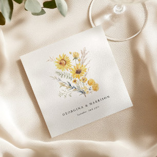 Spätsommer-Sonnenblumen-Hochzeit Serviette