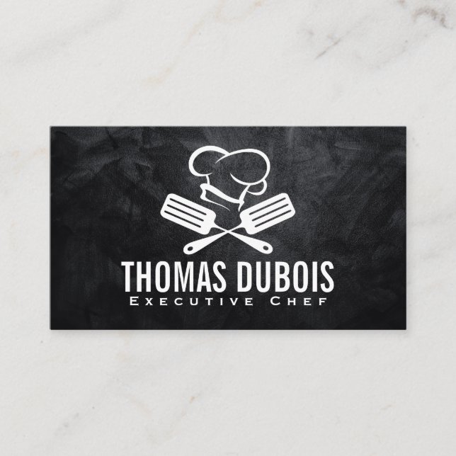 Spatula und Koch-Hut-Logo | Kochen Kulinarisch Visitenkarte (Vorderseite)