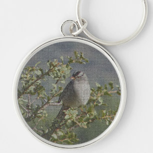 Spatz auf Ast Naturfotografie Vogelbeobachter Schlüsselanhänger