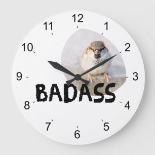 Spatz - Badass Große Wanduhr