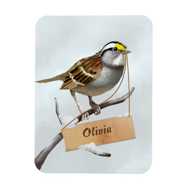 Spatz Dein Name Magnet (Vertikal)