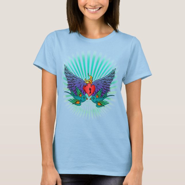 Spatz/Herz T-Shirt (Vorderseite)