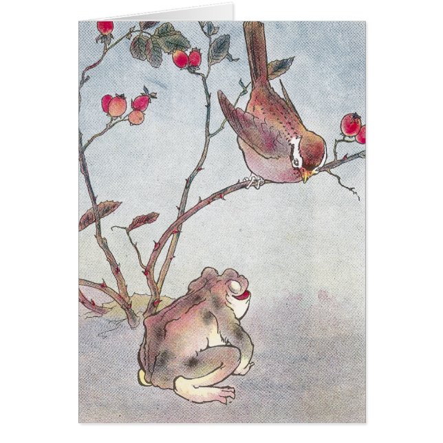 Spatz, Kröte u. Hagebutten (Vorne)