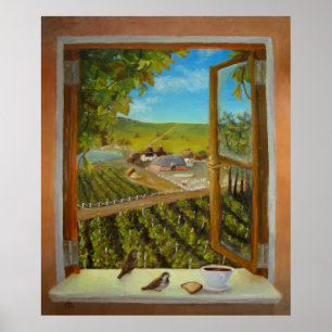 Spatzen auf dem Windowsill Poster