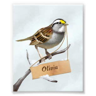 Spatzen-Illustration Fotodruck