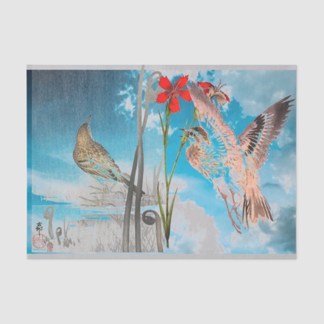 SPATZEN-JAPANISCHES Seidenpapier (Vorderseite)