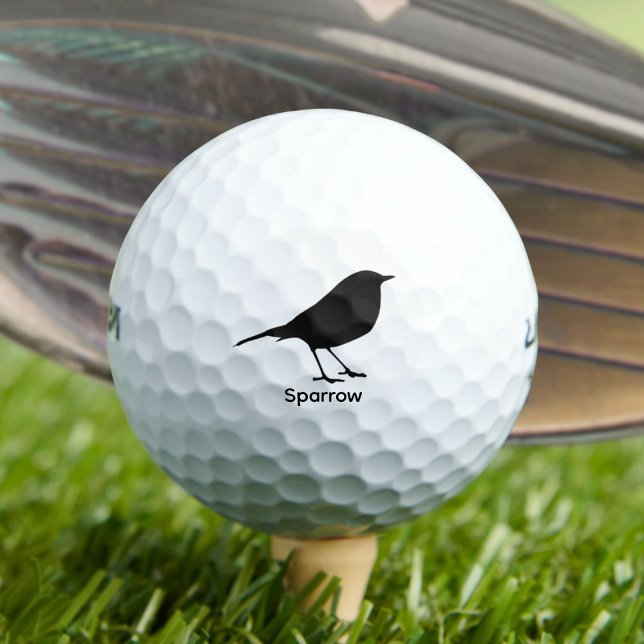 Spatzen-Silhouette - Schwarzes Tier Golfball (Von Creator hochgeladen)