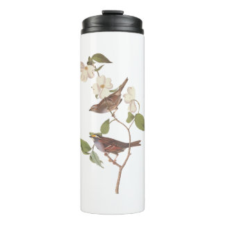 Spatzen und Hartriegelblüten vintage Audubon Thermosbecher