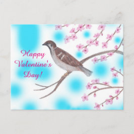 Spatzen-und Kirschblüten-Valentinsgruß-Postkarten Feiertagspostkarte