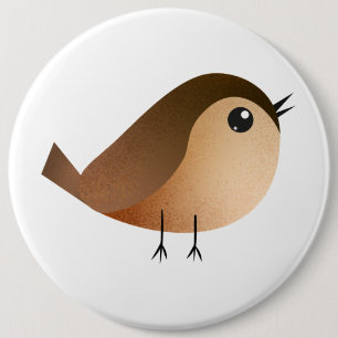 Spatzen-Vogel-Cartoon Button