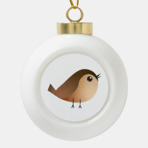Spatzen-Vogel-Cartoon Keramik Kugel-Ornament