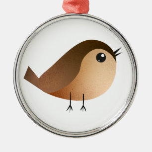 Spatzen-Vogel-Cartoon Ornament Aus Metall