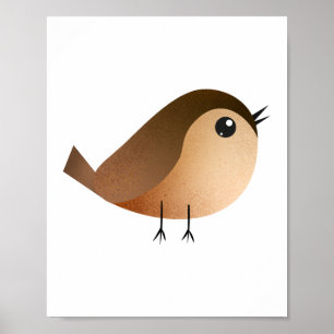 Spatzen-Vogel-Cartoon  Poster