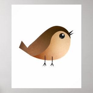 Spatzen-Vogel-Cartoon Poster