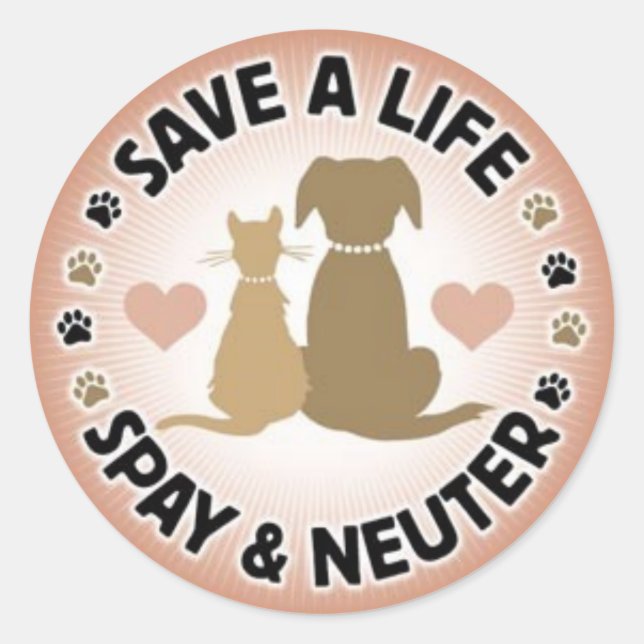Spay and Neuter Your pets Runder Aufkleber (Vorderseite)