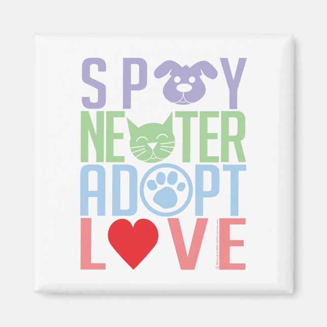 Spay Neuter Adoptiert Liebe 2 Magnet (Vorne)