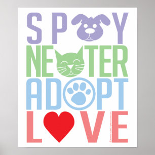 Spay Neuter Adoptiert Liebe 2 Poster