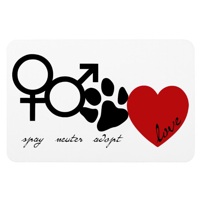 Spay-Neuter-Adoptiert-Liebe Magnet (Horizontal)