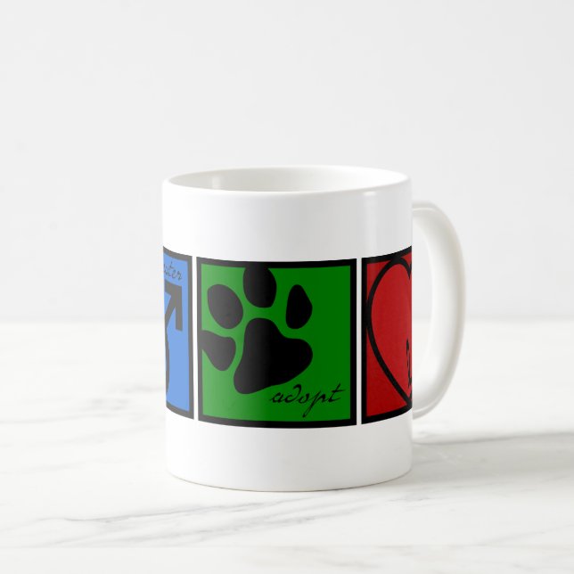 Spay-Neuter-Adoptiert-Liebe Tasse (VorderseiteRechts)